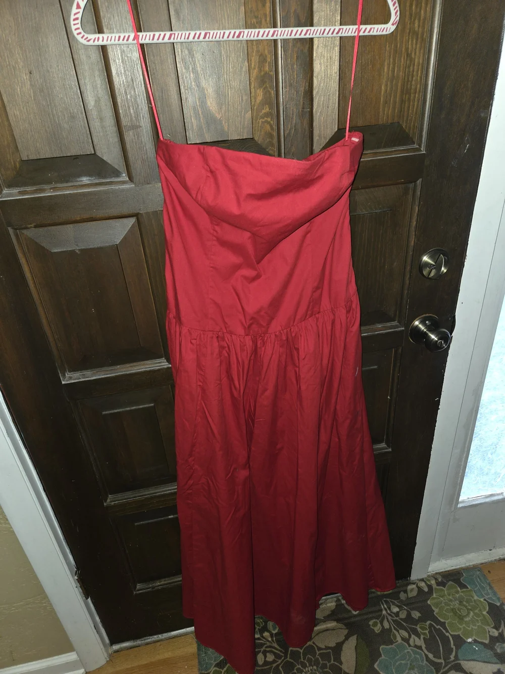 Abercrombie & Fitch Strapless Maxi Dress in Red